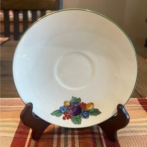 FOUR Crown Staffordshire Made in England 5 1/2 Inch Saucers Fruit Raised Berries